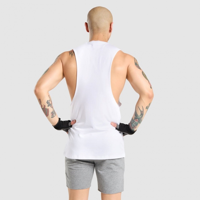 Camiseta Tirantes Gymshark Critical Drop Arm Blancas | 61SZRDVWL