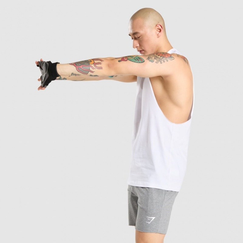 Camiseta Tirantes Gymshark Critical Drop Arm Blancas | 61SZRDVWL