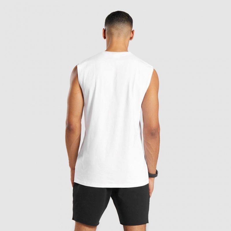 Camiseta Tirantes Gymshark Critical Sin Manga Tee Blancas | 70LIVAWHE