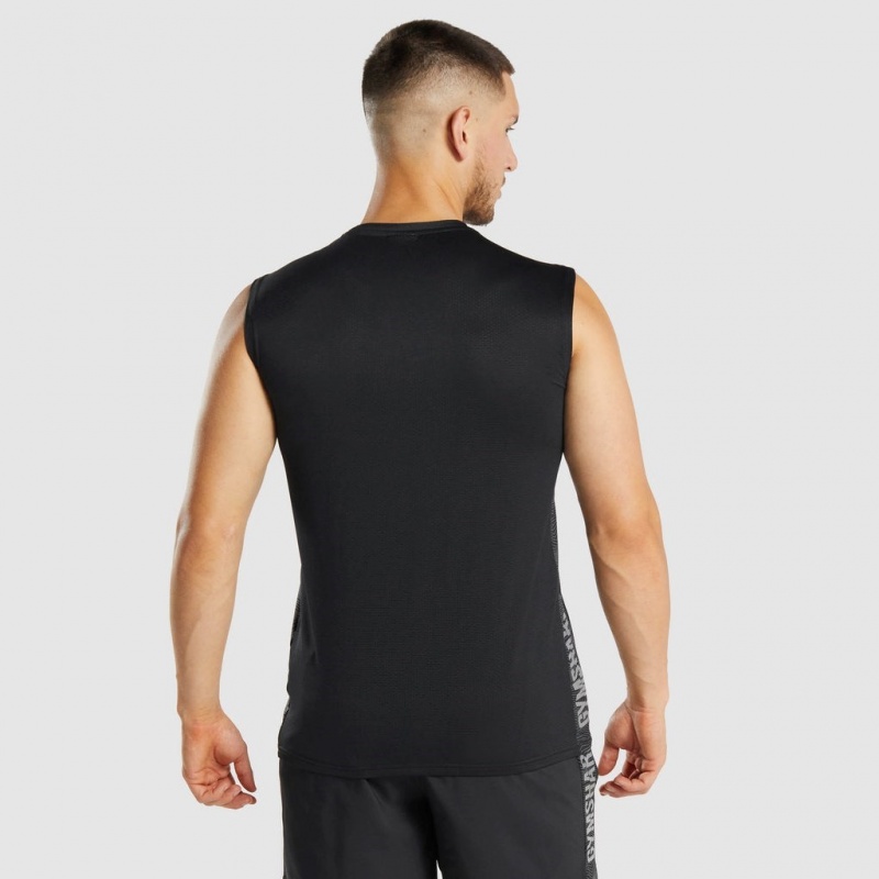 Camiseta Tirantes Gymshark Deporte Negras | 16ODCLSUZ