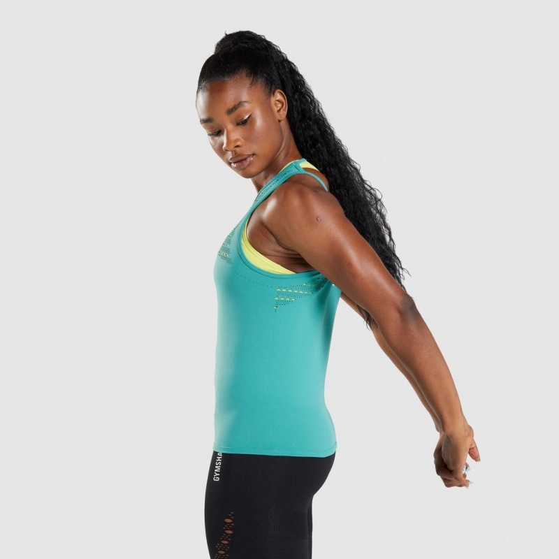 Camiseta Tirantes Gymshark Energy Seamless Loose Fauna Teal | 49QEFJAGX