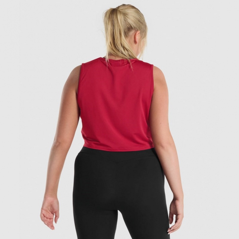 Camiseta Tirantes Gymshark Entrenamiento Crop Burdeos | 95XGMWBCA