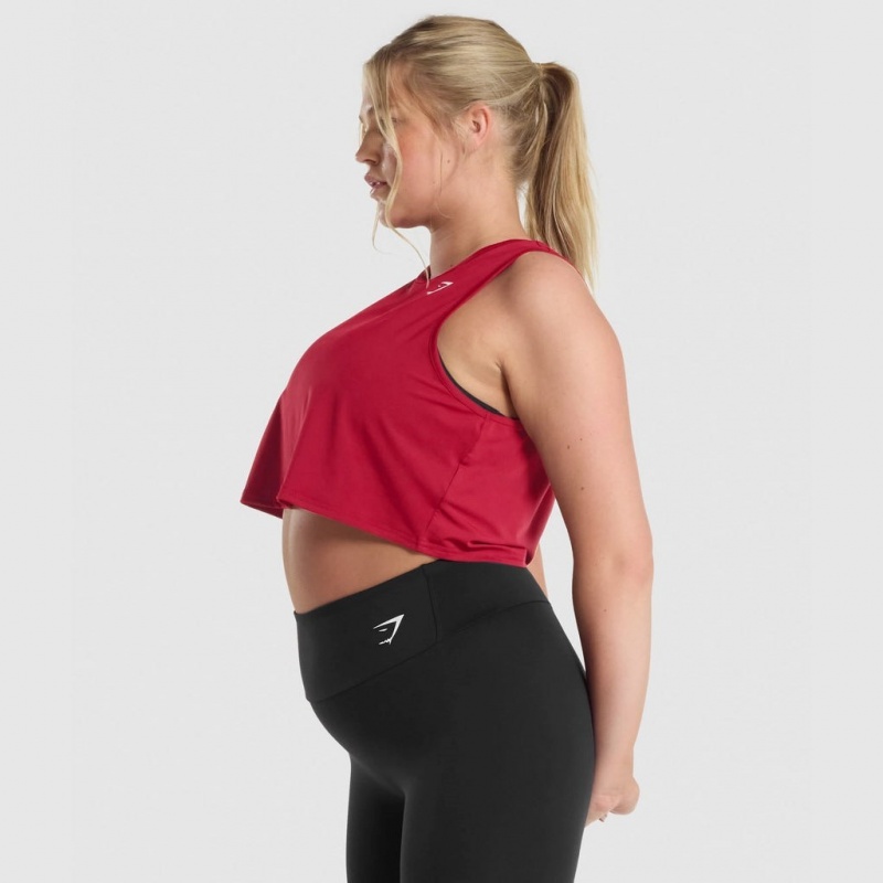 Camiseta Tirantes Gymshark Entrenamiento Crop Burdeos | 95XGMWBCA