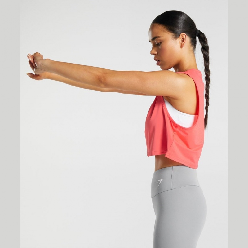 Camiseta Tirantes Gymshark Entrenamiento Crop Rosas | 01MWYGDKR