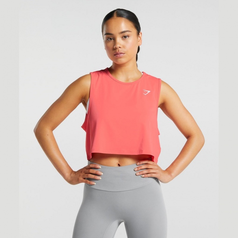 Camiseta Tirantes Gymshark Entrenamiento Crop Rosas | 01MWYGDKR