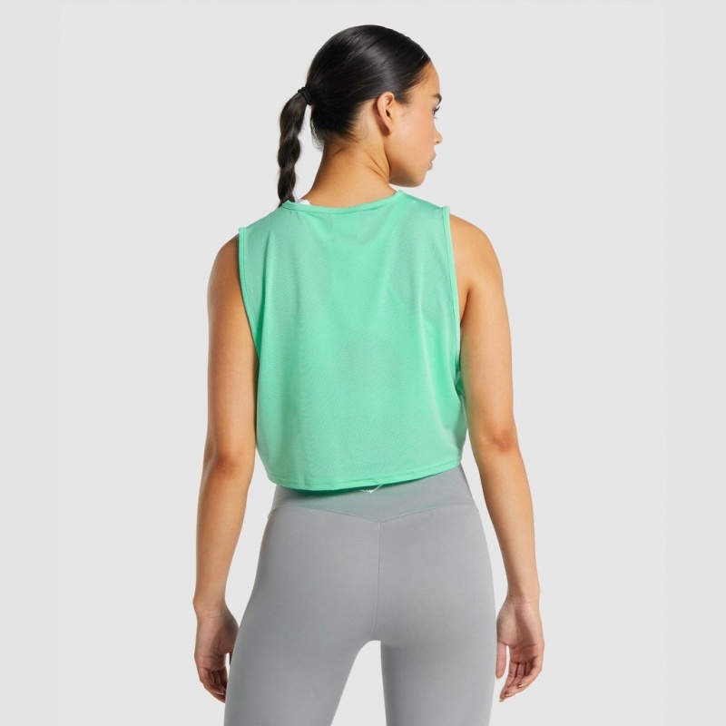 Camiseta Tirantes Gymshark Entrenamiento Crop Turquesa | 19XYSGARF