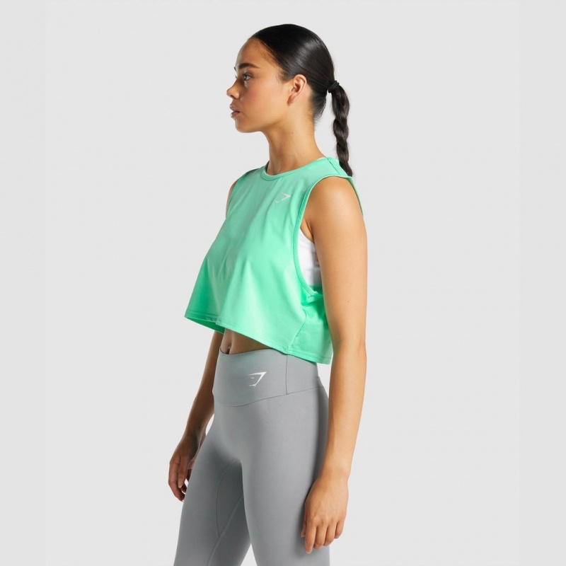 Camiseta Tirantes Gymshark Entrenamiento Crop Turquesa | 19XYSGARF