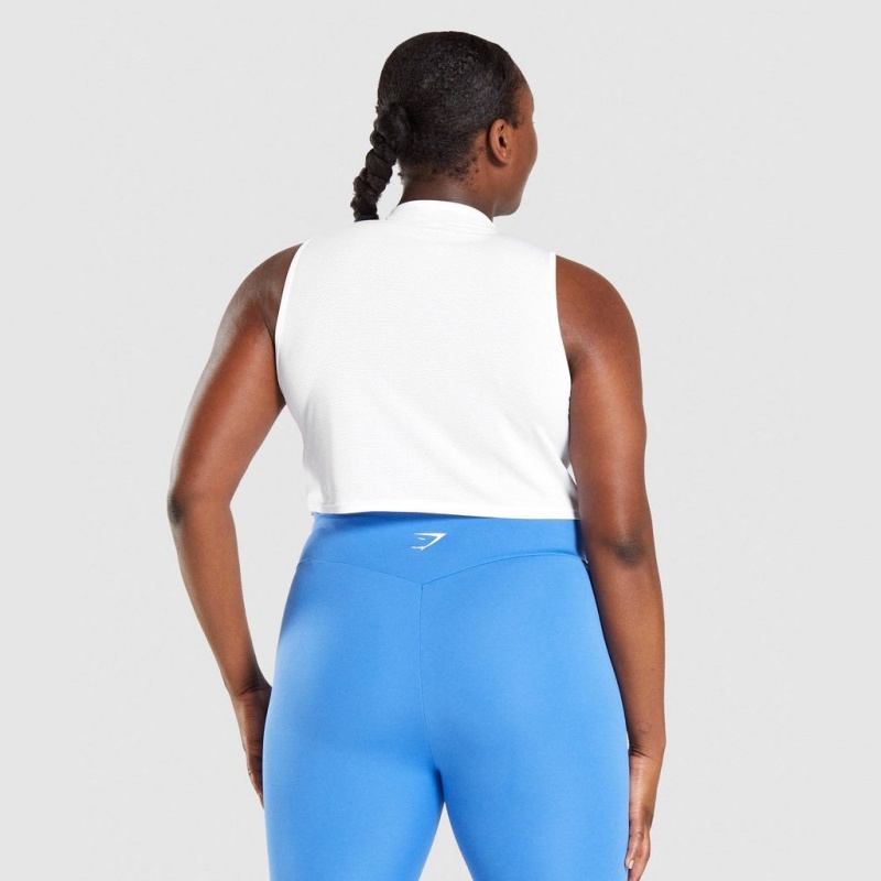 Camiseta Tirantes Gymshark Entrenamiento Crop Blancas | 48LZVISHN