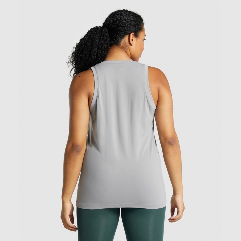 Camiseta Tirantes Gymshark Fit Seamless Loose Gris | 31TRVJWFM