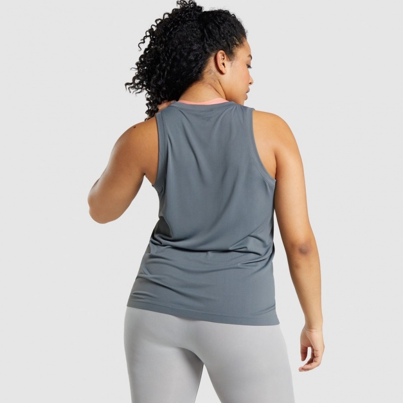 Camiseta Tirantes Gymshark Fit Seamless Charcoal | 38GZXBRAW