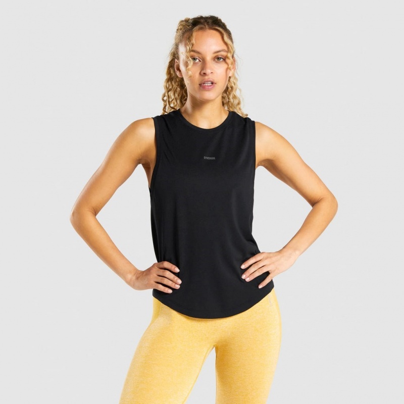 Camiseta Tirantes Gymshark Flex Negras | 61LIZQFAS