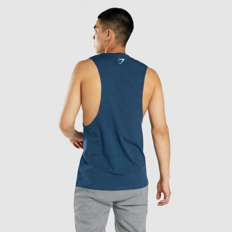 Camiseta Tirantes Gymshark GSLC Collegiate Drop Arm Azul Marino | 68GMHQNCZ