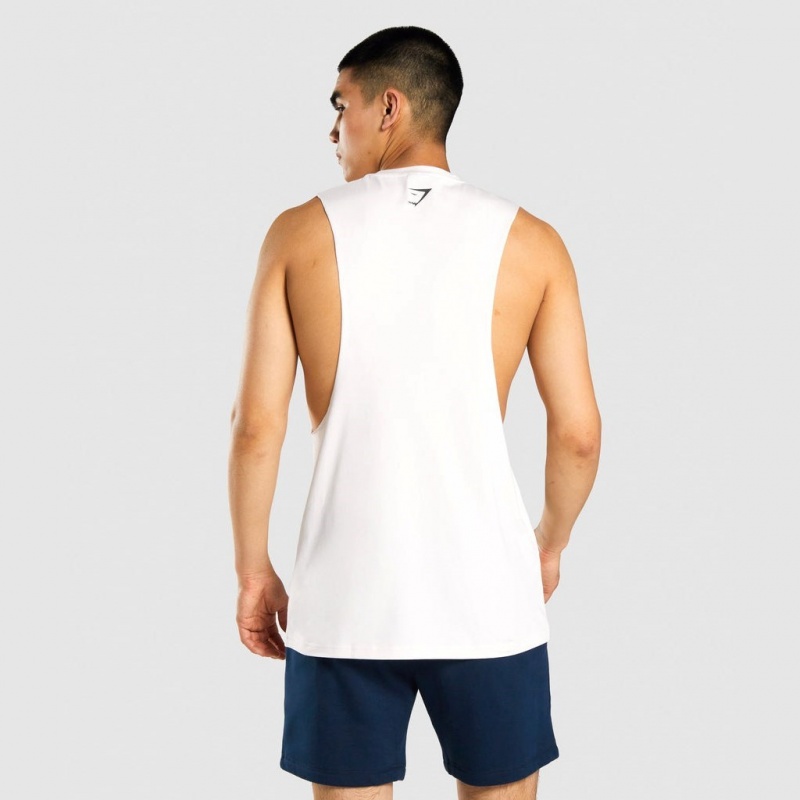Camiseta Tirantes Gymshark GSLC Collegiate Drop Arm Creme | 48ETGWSML