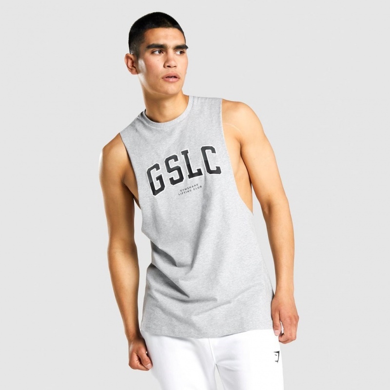 Camiseta Tirantes Gymshark GSLC Collegiate Drop Arm Gris Claro | 70DHYWEBU