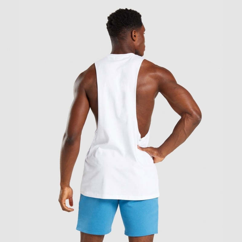 Camiseta Tirantes Gymshark Legacy Drop Arm Blancas | 80KDUGICM