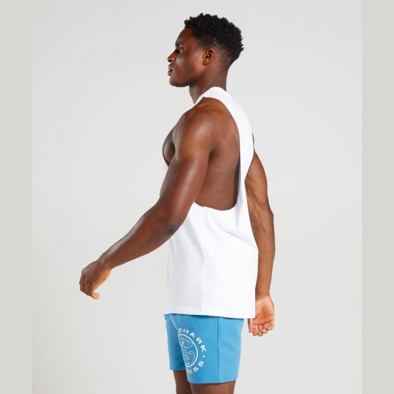 Camiseta Tirantes Gymshark Legacy Drop Arm Blancas | 80KDUGICM