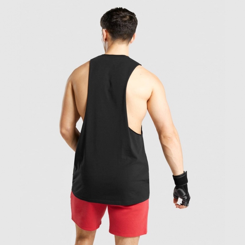 Camiseta Tirantes Gymshark Legacy Drop Arm Negras Blancas | 39YZGXVLC