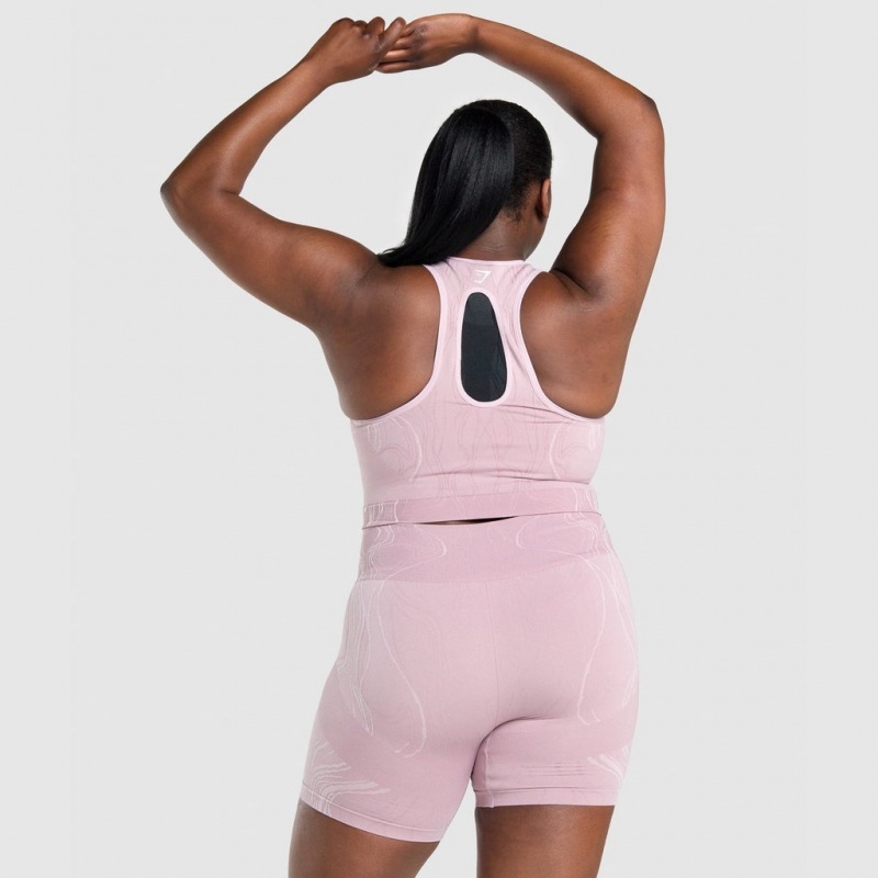 Camiseta Tirantes Gymshark Mercury Seamless Crop Moradas Claro | 18VKFGJSR