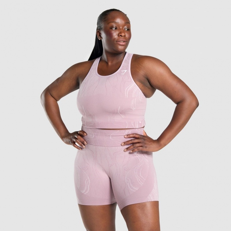 Camiseta Tirantes Gymshark Mercury Seamless Crop Moradas Claro | 18VKFGJSR