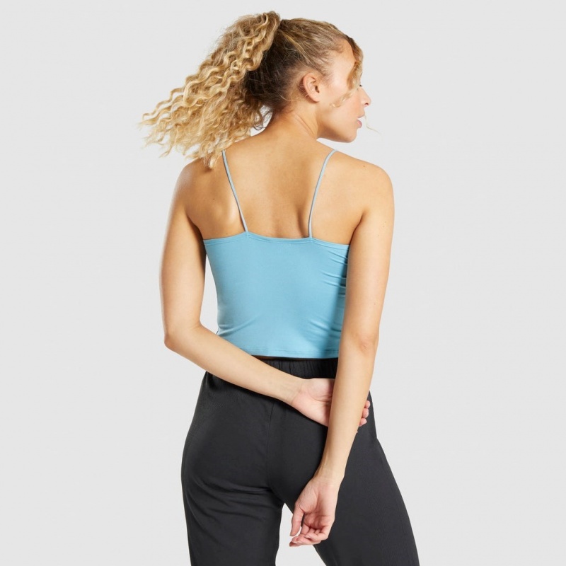 Camiseta Tirantes Gymshark Pause Cami Azules Claro | 57LHVPTOJ