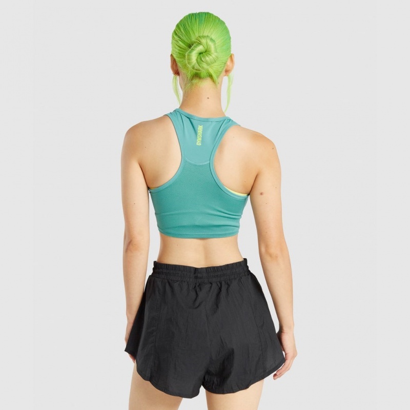 Camiseta Tirantes Gymshark Pulse Crop Teal | 26VWELBHX