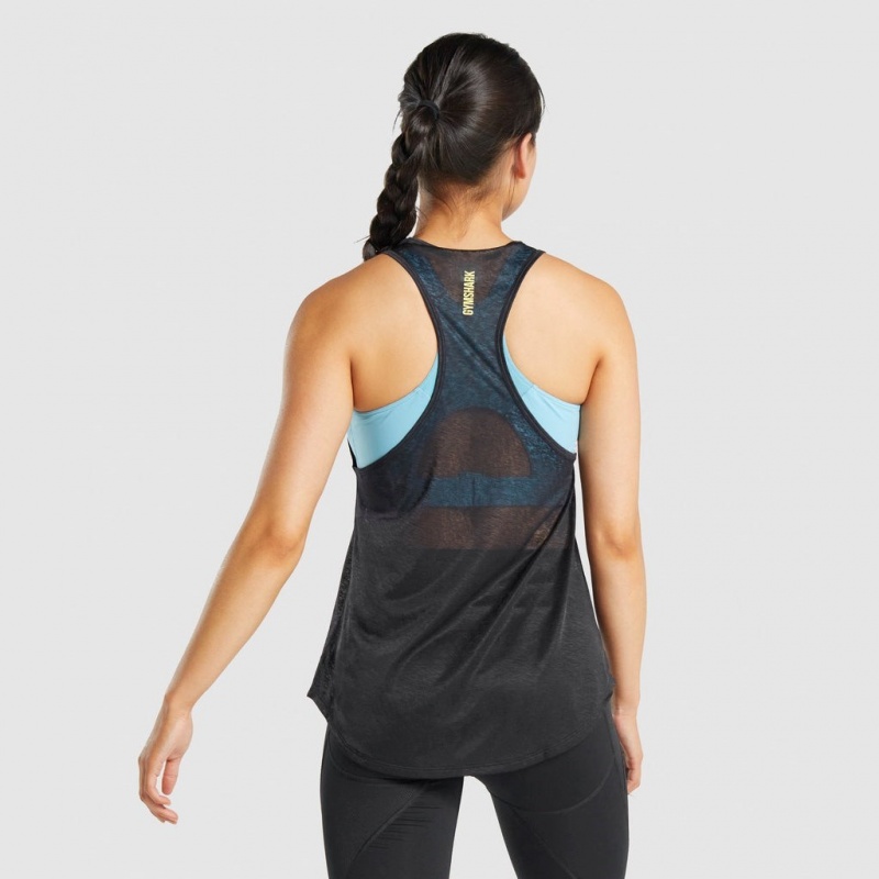 Camiseta Tirantes Gymshark Pulse Ligeros Negras | 90NEWRJMY