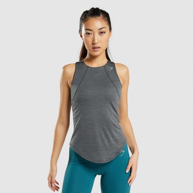 Camiseta Tirantes Gymshark Speed Negras | 26LSCJQVG