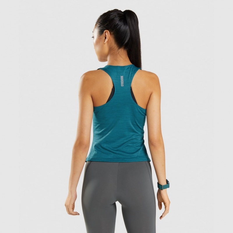 Camiseta Tirantes Gymshark Speed Teal / Teal Marl | 38WELAZBN