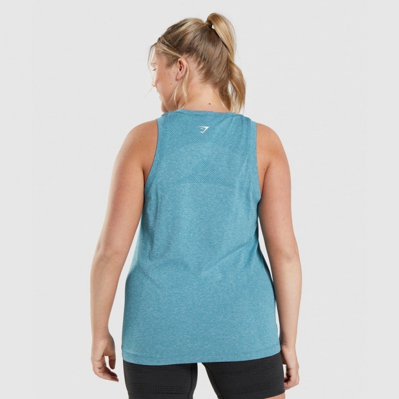 Camiseta Tirantes Gymshark Vital Seamless 2.0 Light Tahoe Teal Marl | 96UQTBKFW