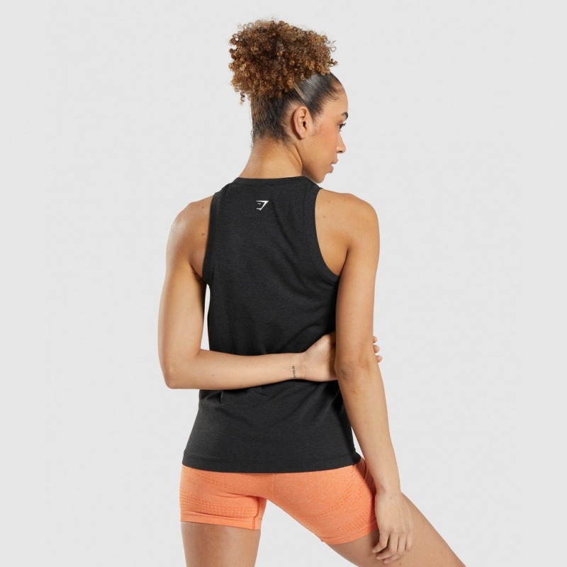 Camiseta Tirantes Gymshark Vital Seamless 2.0 Light Negras | 03TRZHQVA