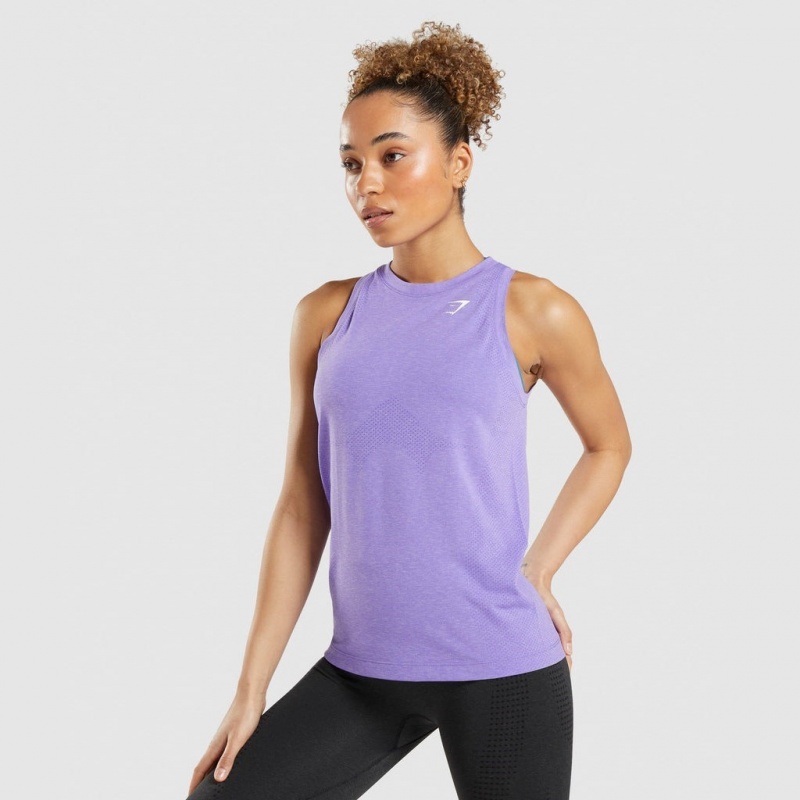 Camiseta Tirantes Gymshark Vital Seamless 2.0 Light Moradas | 38COQBKPF