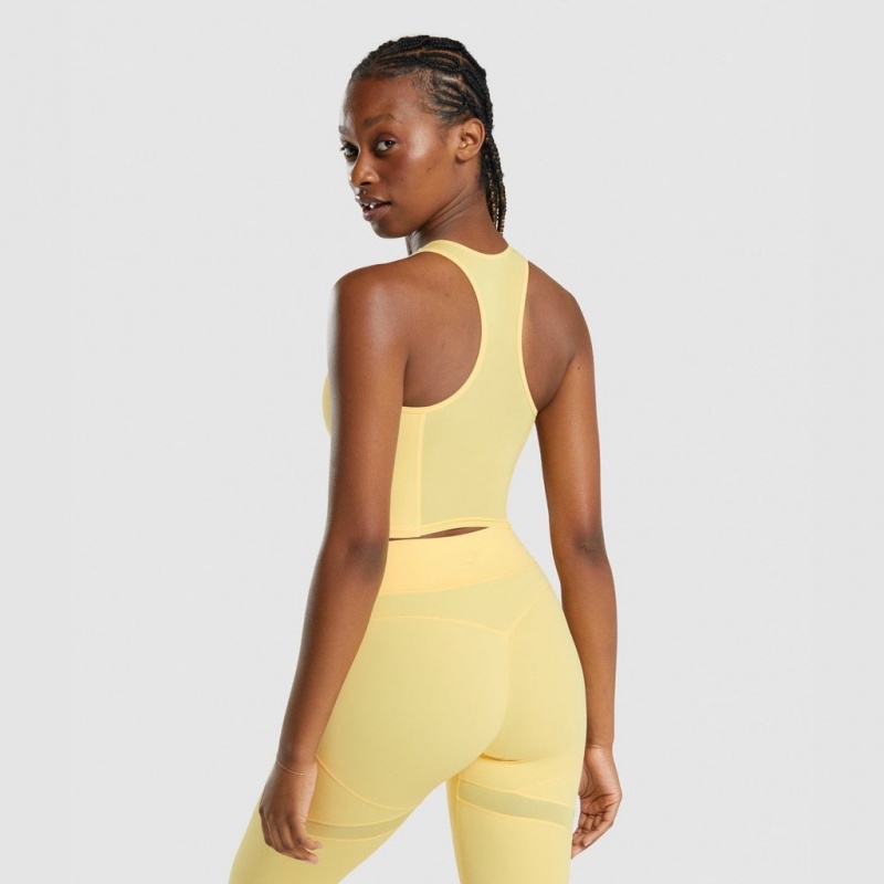 Camiseta Tirantes Gymshark Whitney Crop Pollen | 96UKDPATY