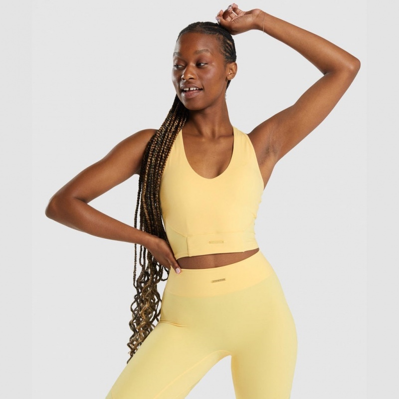 Camiseta Tirantes Gymshark Whitney Crop Pollen | 96UKDPATY