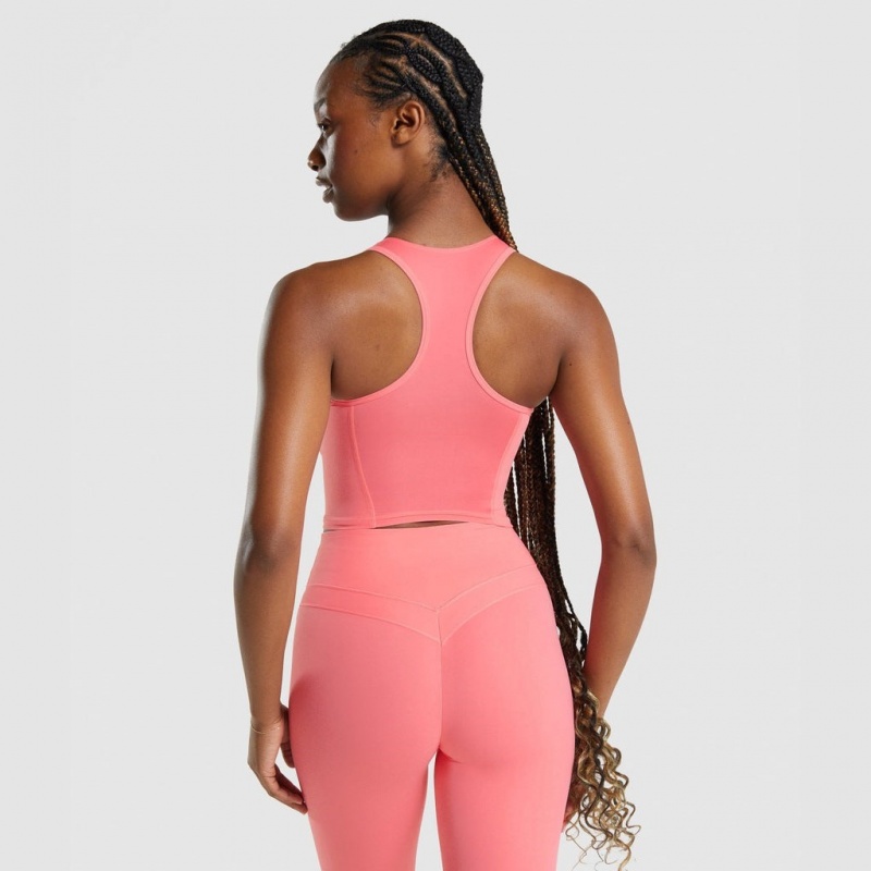 Camiseta Tirantes Gymshark Whitney Crop Rosas | 14VNFTOCR