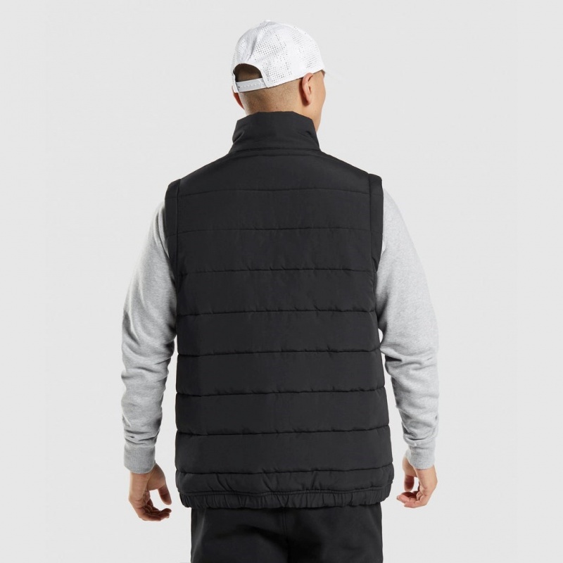 Chaleco Gymshark Crest Puffer Vest Negras | 18KYTSJIZ