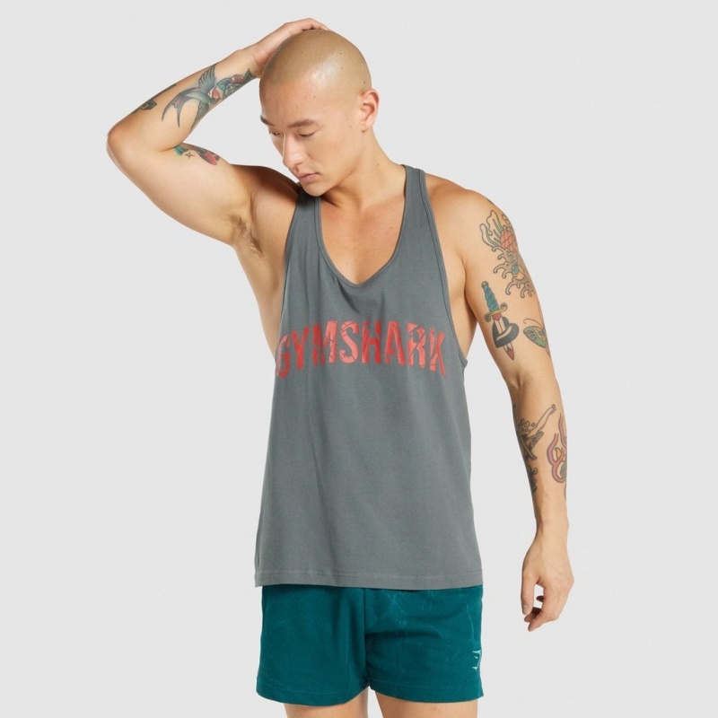 Chaleco Gymshark Power Stringer Gris | 39TBVYCAN