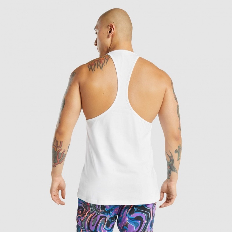 Chaleco Gymshark Pre-Workout Stringer Blancas | 87FYKNIWM
