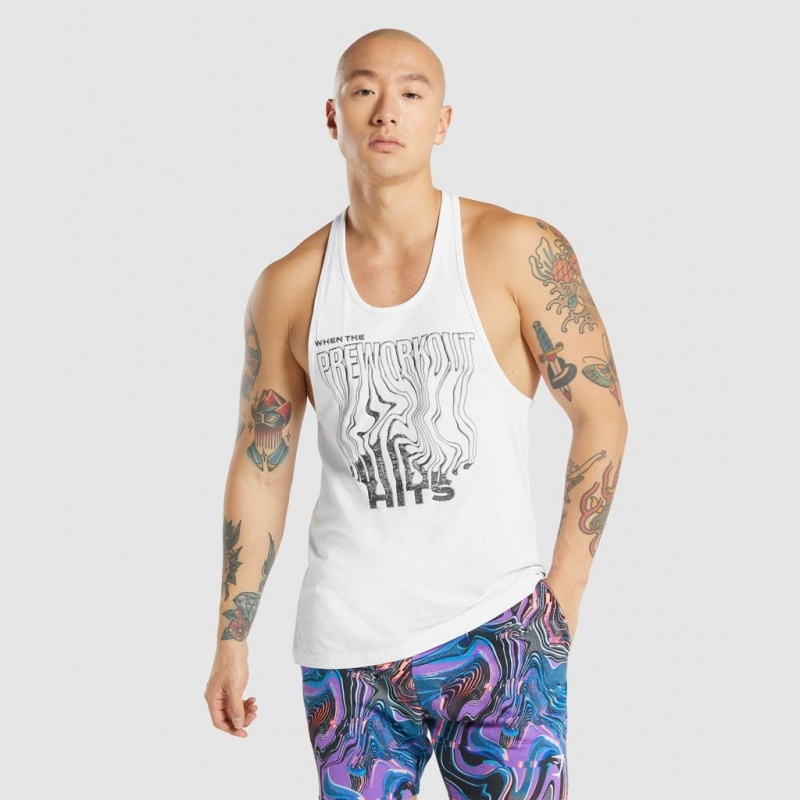 Chaleco Gymshark Pre-Workout Stringer Blancas | 87FYKNIWM