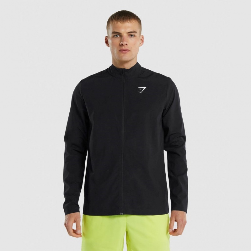 Chaquetas Gymshark Arrival Woven Full Zip Negras | 14QVSACUX