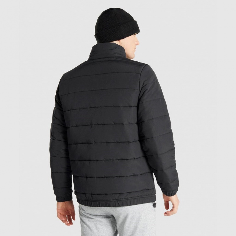 Chaquetas Gymshark Crest Puffer Negras | 14FCSOPAT