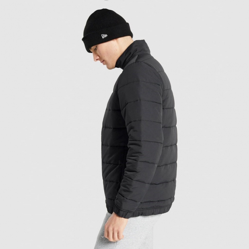 Chaquetas Gymshark Crest Puffer Negras | 14FCSOPAT