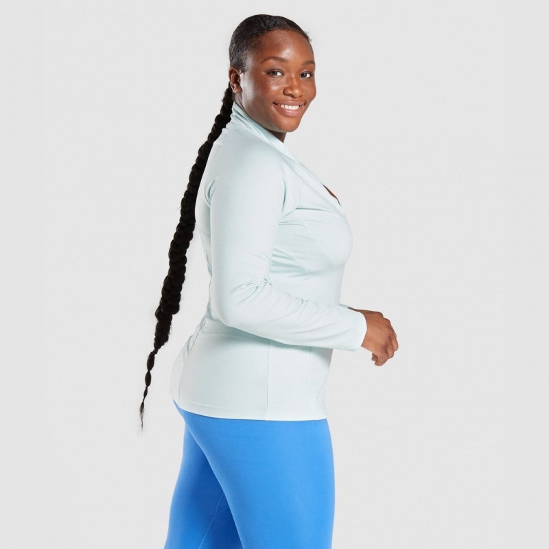 Chaquetas Gymshark Entrenamiento Zip Up Verde Claro | 58NAQXHLP