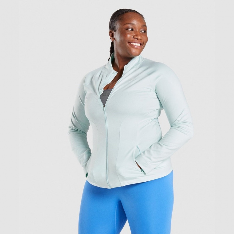 Chaquetas Gymshark Entrenamiento Zip Up Verde Claro | 58NAQXHLP