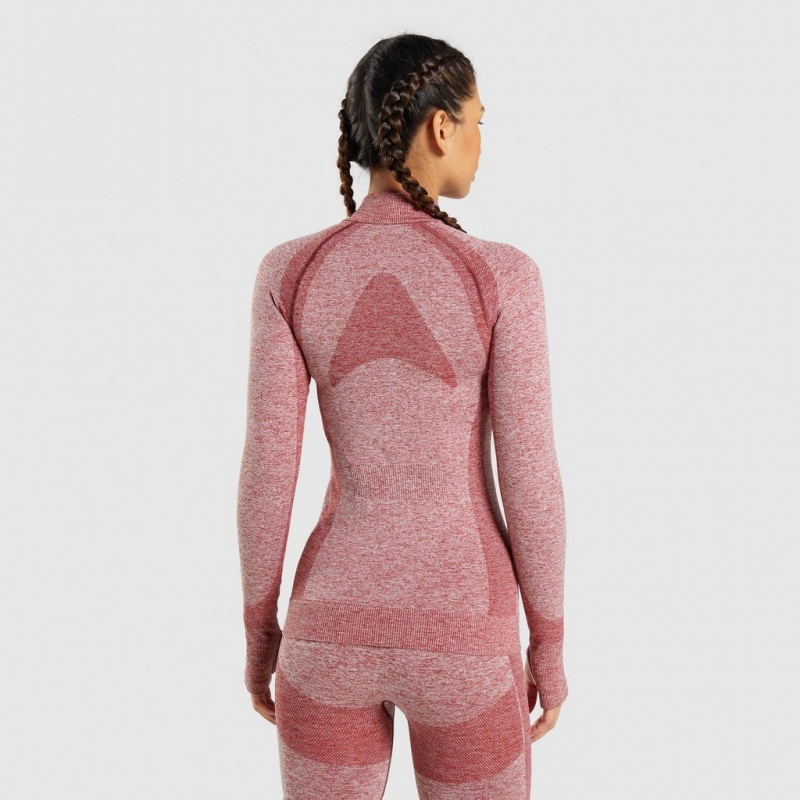 Chaquetas Gymshark Flex Zip Through Burdeos | 75IFUCANK