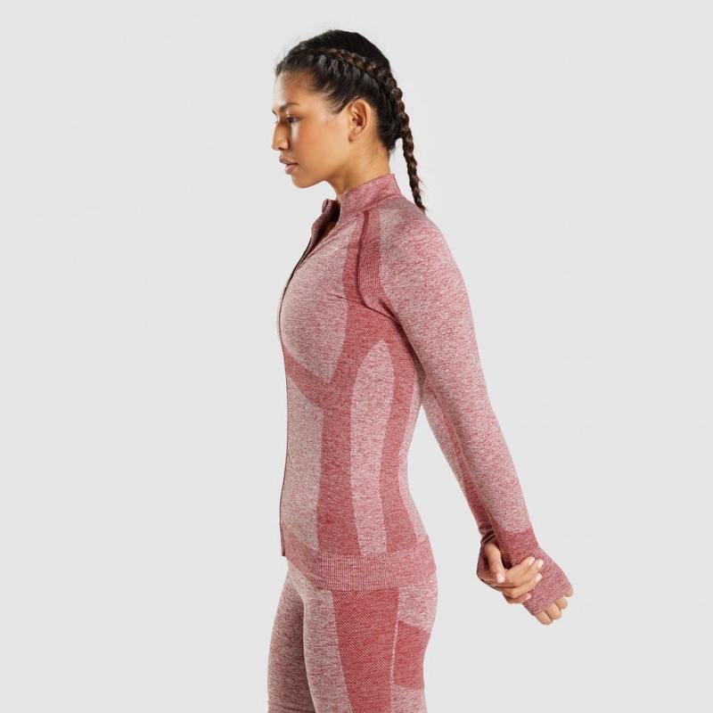 Chaquetas Gymshark Flex Zip Through Burdeos | 75IFUCANK