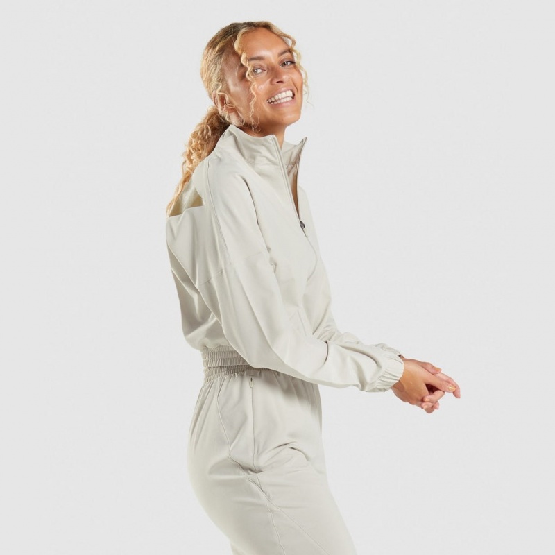 Chaquetas Gymshark Maximise Pista Zip Gris | 04TQRLCVS