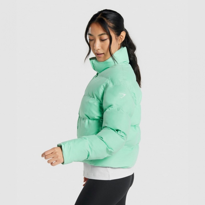 Chaquetas Gymshark Puffer Verde | 18SEJUYFO