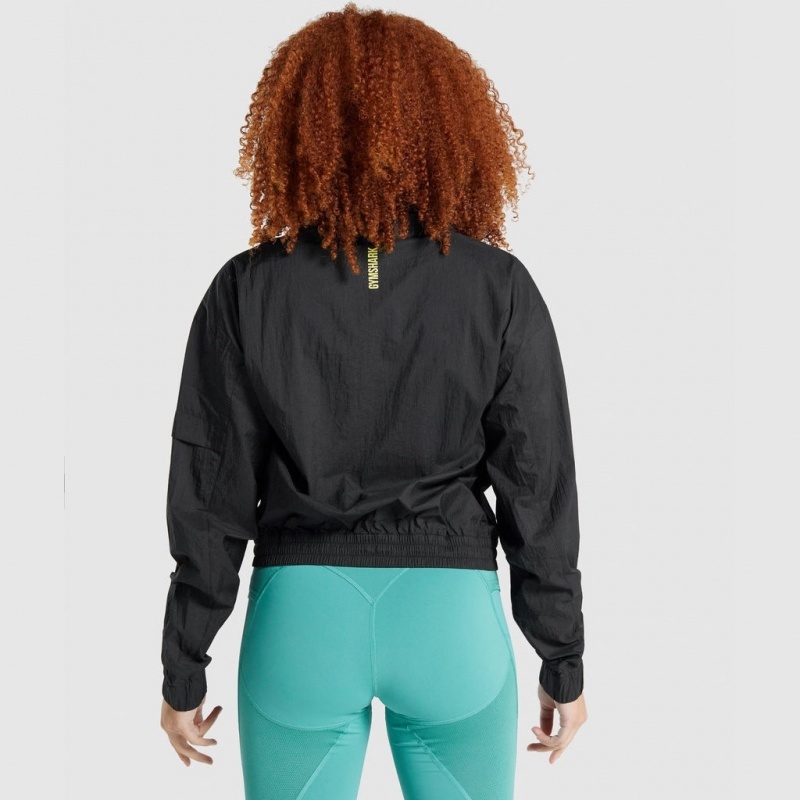 Chaquetas Gymshark Pulse Woven Negras | 94GCOHXYE