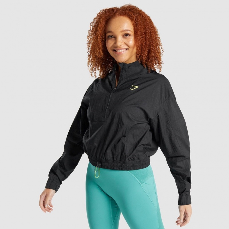 Chaquetas Gymshark Pulse Woven Negras | 94GCOHXYE