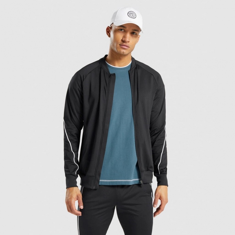Chaquetas Gymshark Recess Full Zip Pista Negras | 79PBKZYDJ